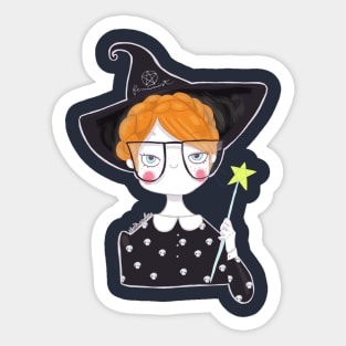 red hair witch Sticker